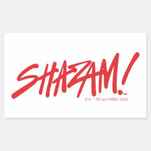 SHAZAM Fury Of The Gods Red Marker Logo Rectangular Sticker