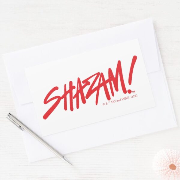 SHAZAM!_Fury_of_the_Gods___Red_Marker_Logo_Rectangular_Sticker_3 SHAZAM Fury Of The Gods Red Marker Logo Rectangular Sticker