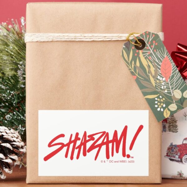 SHAZAM!_Fury_of_the_Gods___Red_Marker_Logo_Rectangular_Sticker_6 SHAZAM Fury Of The Gods Red Marker Logo Rectangular Sticker
