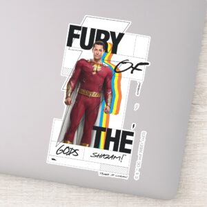 SHAZAM Fury Of The Gods Retro Album Style Art Sticker