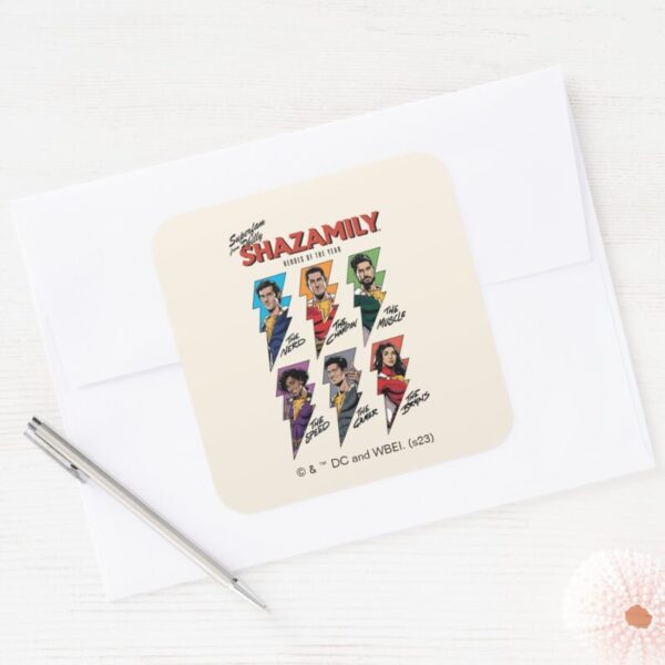 SHAZAM!_Fury_of_the_Gods___SHAZAMily_Comic_Bolts_Square_Sticker_3 SHAZAM Fury Of The Gods SHAZAMily Comic Bolts Square Sticker