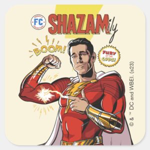 SHAZAM Fury Of The Gods SHAZAMily Comic Cover Square Sticker