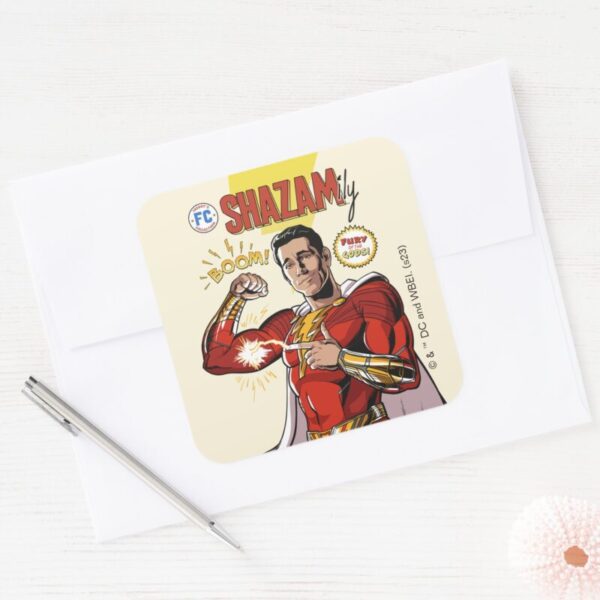 SHAZAM!_Fury_of_the_Gods___SHAZAMily_Comic_Cover_Square_Sticker_3 SHAZAM Fury Of The Gods SHAZAMily Comic Cover Square Sticker
