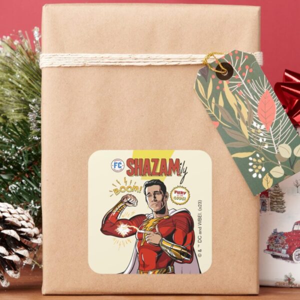 SHAZAM!_Fury_of_the_Gods___SHAZAMily_Comic_Cover_Square_Sticker_6 SHAZAM Fury Of The Gods SHAZAMily Comic Cover Square Sticker