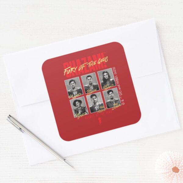 SHAZAM!_Fury_of_the_Gods___SHAZAMily_Yearbook_Square_Sticker_3 SHAZAM Fury Of The Gods SHAZAMily Yearbook Square Sticker