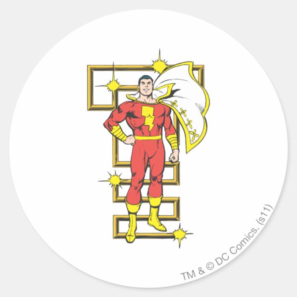 SHAZAM_Poses_Classic_Round_Sticker_1 SHAZAM Poses Classic Round Sticker