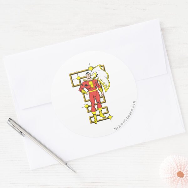 SHAZAM_Poses_Classic_Round_Sticker_3 SHAZAM Poses Classic Round Sticker