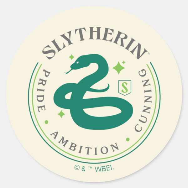 SLYTHERIN™_Green_Snake_House_Pride_Badge_Classic_Round_Sticker_1 SLYTHERIN™ Green Snake House Pride Badge Classic Round Sticker