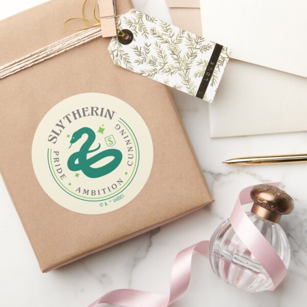 SLYTHERIN™_Green_Snake_House_Pride_Badge_Classic_Round_Sticker_5 SLYTHERIN™ Green Snake House Pride Badge Classic Round Sticker