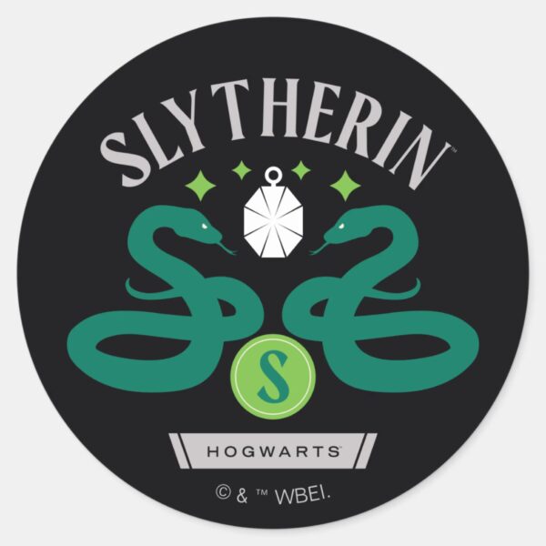 SLYTHERIN™_House_Double_Snake_Locket_Graphic_Classic_Round_Sticker_1 SLYTHERIN™ House Double Snake Locket Graphic Classic Round Sticker