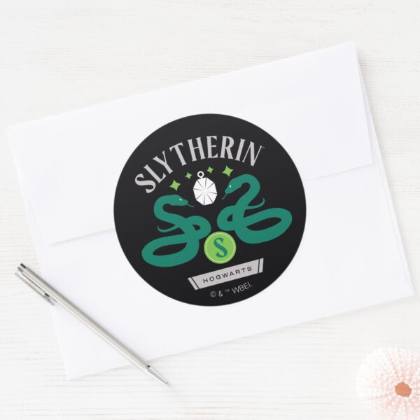 SLYTHERIN™_House_Double_Snake_Locket_Graphic_Classic_Round_Sticker_3 SLYTHERIN™ House Double Snake Locket Graphic Classic Round Sticker