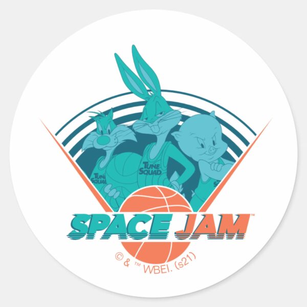 SPACE_JAM__A_NEW_LEGACY™___Retro_Futuristic_Team_Classic_Round_Sticker_1 SPACE JAM A NEW LEGACY™ Retro Futuristic Team Classic Round Sticker
