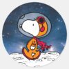 SPACE___Snoopy_Astronaut_Classic_Round_Sticker_1 SPACE Snoopy Astronaut Classic Round Sticker