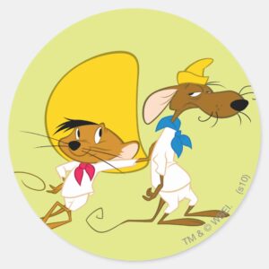 SPEEDY_GONZALES™_and_Slowpoke_Classic_Round_Sticker_1 SPEEDY GONZALES™ And Slowpoke Classic Round Sticker
