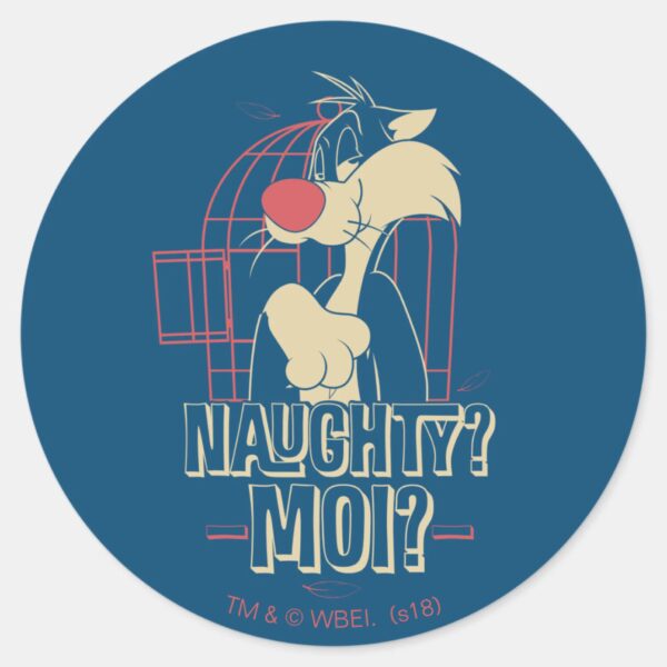 SYLVESTER™-_Naughty__Moi__Classic_Round_Sticker_1 SYLVESTER™ Naughty Moi Classic Round Sticker