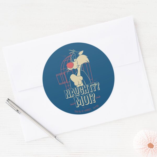 SYLVESTER™-_Naughty__Moi__Classic_Round_Sticker_3 SYLVESTER™ Naughty Moi Classic Round Sticker