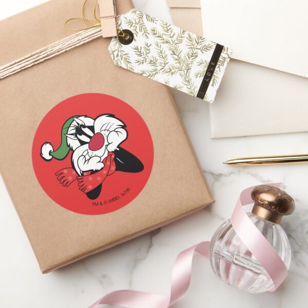 SYLVESTER™_Christmas_Thoughts_Classic_Round_Sticker_5 SYLVESTER™ Christmas Thoughts Classic Round Sticker