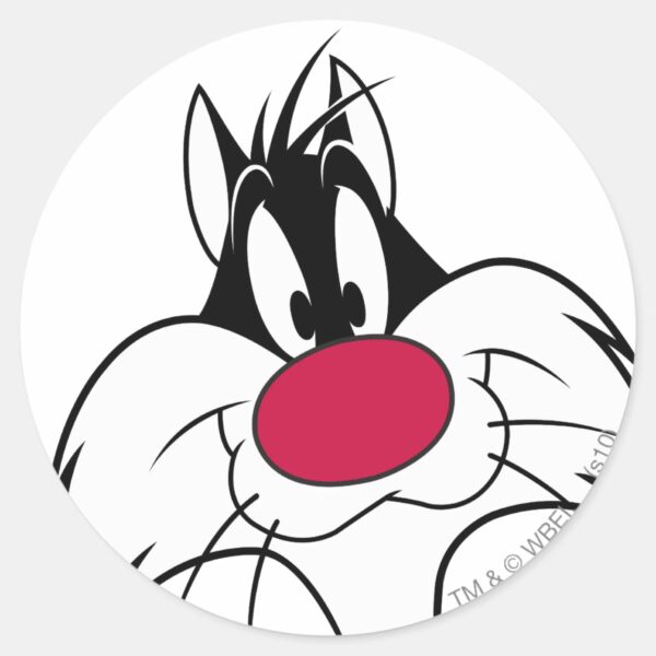SYLVESTER™_Red_Nose_Face_Classic_Round_Sticker_1 SYLVESTER™ Red Nose Face Classic Round Sticker