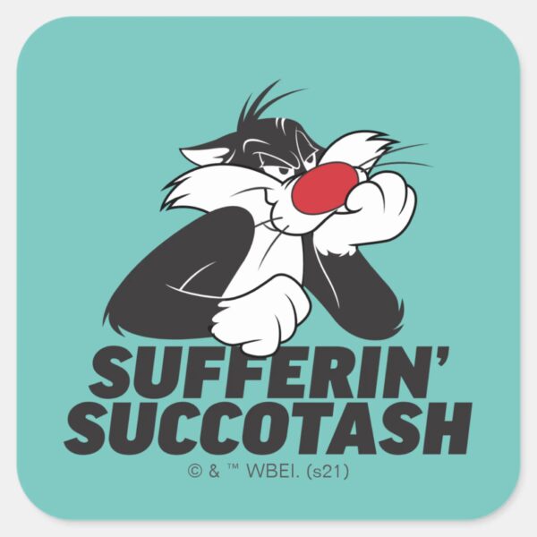 SYLVESTER™__Sufferin'_Succotash__Sulking_Square_Sticker_1 SYLVESTER™ Sufferin Succotash Sulking Square Sticker
