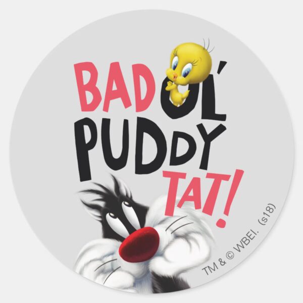 SYLVESTER™_&_TWEETY™-_Bad_Ol'_Puddy_Tat_Classic_Round_Sticker_1 SYLVESTER™ TWEETY™ Bad Ol Puddy Tat Classic Round Sticker