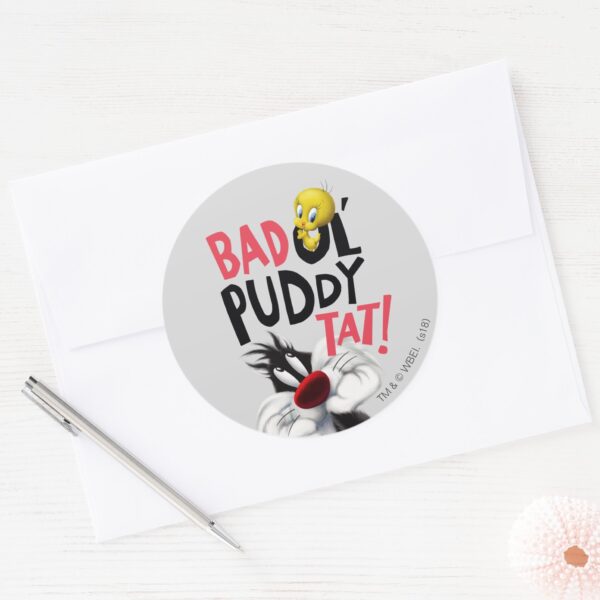 SYLVESTER™_&_TWEETY™-_Bad_Ol'_Puddy_Tat_Classic_Round_Sticker_3 SYLVESTER™ TWEETY™ Bad Ol Puddy Tat Classic Round Sticker