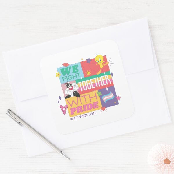 SYLVESTER™_&_TWEETY™__We_Fight_Together_With_Pride_Square_Sticker_3 SYLVESTER™ TWEETY™ We Fight Together With Pride Square Sticker