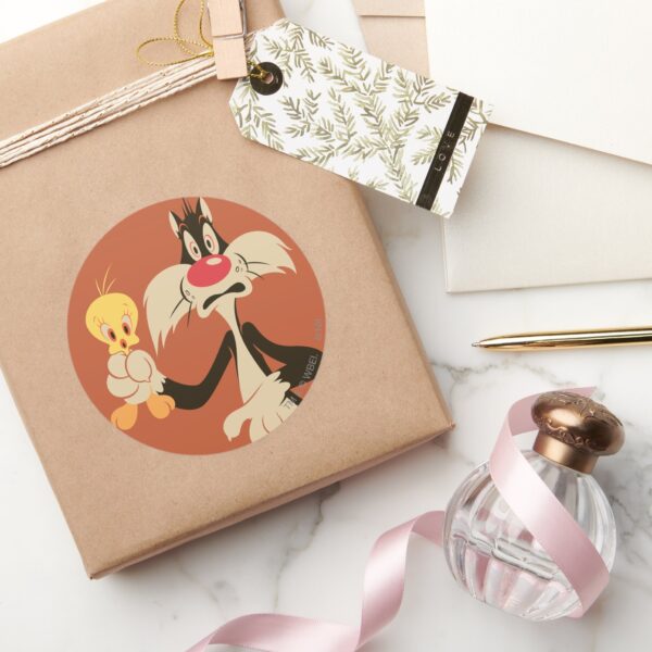 SYLVESTER™_with_TWEETY™_Classic_Round_Sticker_5 SYLVESTER™ With TWEETY™ Classic Round Sticker