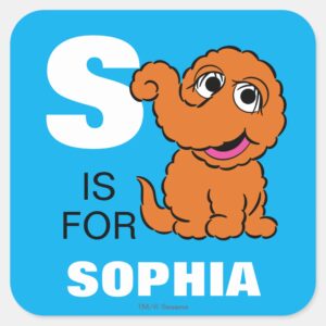 S_is_for_Snuffleupagus___Add_Your_Name_Square_Sticker_1 S Is For Snuffleupagus Add Your Name Square Sticker