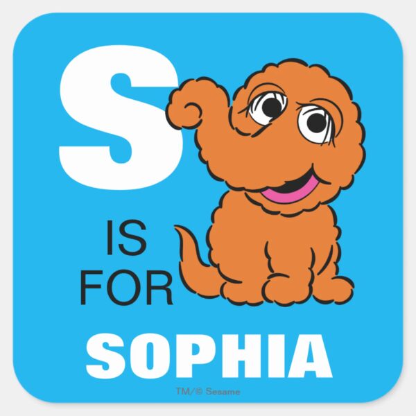 S_is_for_Snuffleupagus___Add_Your_Name_Square_Sticker_1 S Is For Snuffleupagus Add Your Name Square Sticker