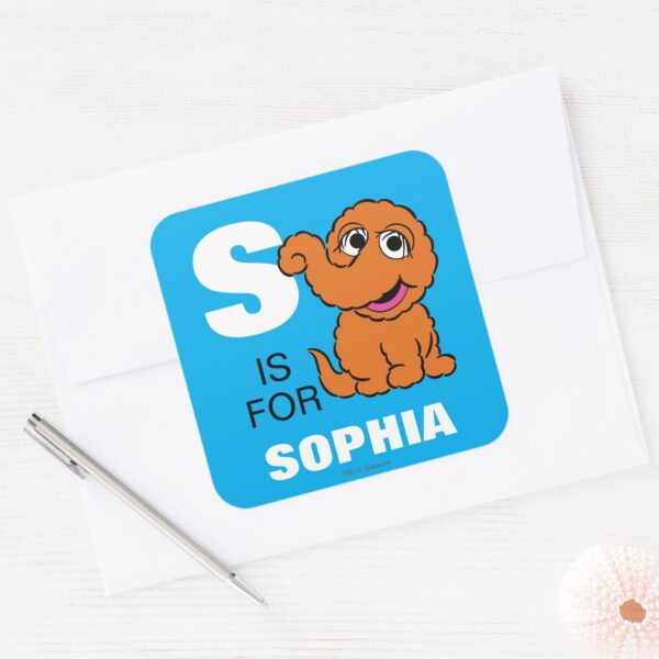 S_is_for_Snuffleupagus___Add_Your_Name_Square_Sticker_3 S Is For Snuffleupagus Add Your Name Square Sticker