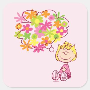 Sally Thinking Of Flowers Square Sticker