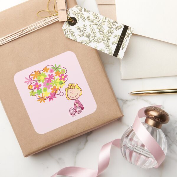 Sally_Thinking_of_Flowers_Square_Sticker_5 Sally Thinking Of Flowers Square Sticker