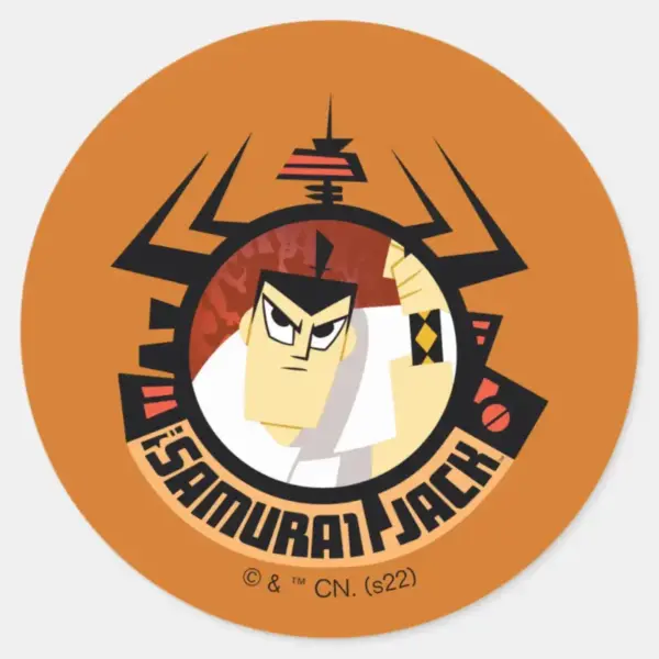 Samurai_Jack_In_Aku_Futuristic_Frame_Classic_Round_Sticker_1 Samurai Jack In Aku Futuristic Frame Classic Round Sticker