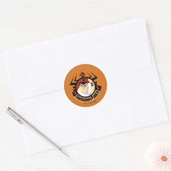 Samurai_Jack_In_Aku_Futuristic_Frame_Classic_Round_Sticker_3 Samurai Jack In Aku Futuristic Frame Classic Round Sticker