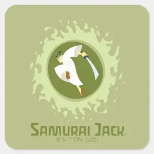 Samurai_Jack_Leaping_Graphic_Square_Sticker_1 Samurai Jack Leaping Graphic Square Sticker