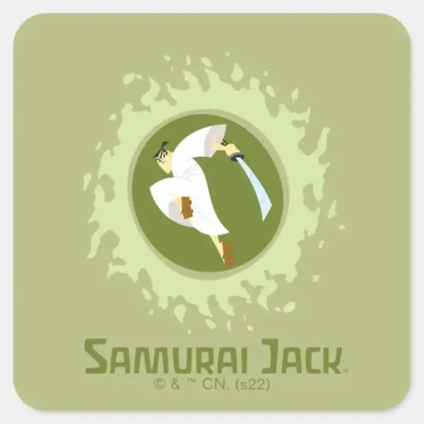 Samurai_Jack_Leaping_Graphic_Square_Sticker_1 Samurai Jack Leaping Graphic Square Sticker