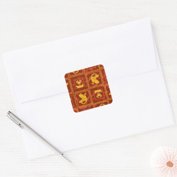 Samurai_Jack_&_Aku_Golden_Silhouette_Tile_Pattern_Square_Sticker_3 Samurai Jack Aku Golden Silhouette Tile Pattern Square Sticker