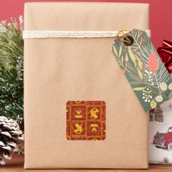 Samurai_Jack_&_Aku_Golden_Silhouette_Tile_Pattern_Square_Sticker_6 Samurai Jack Aku Golden Silhouette Tile Pattern Square Sticker