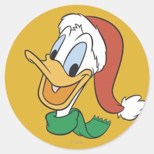 Santa Donald Duck Classic Round Sticker