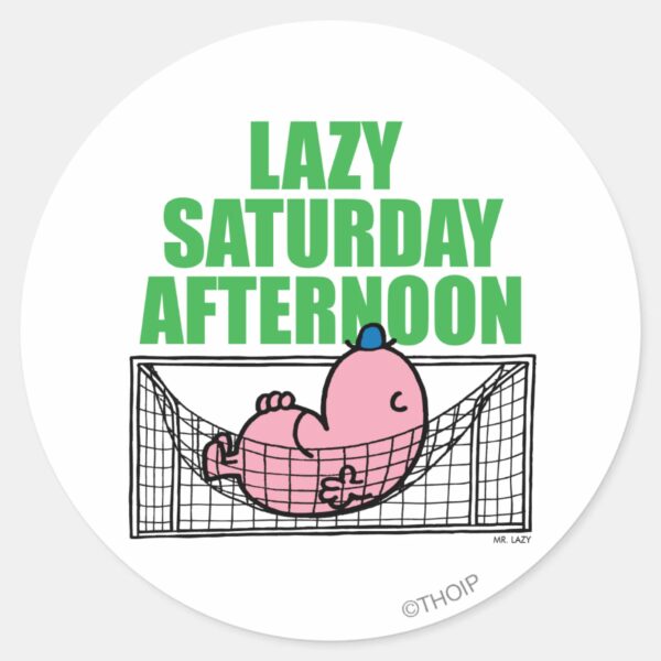 Saturday_Afternoon_With_Mr._Lazy_Classic_Round_Sticker_1 Saturday Afternoon With Mr. Lazy Classic Round Sticker