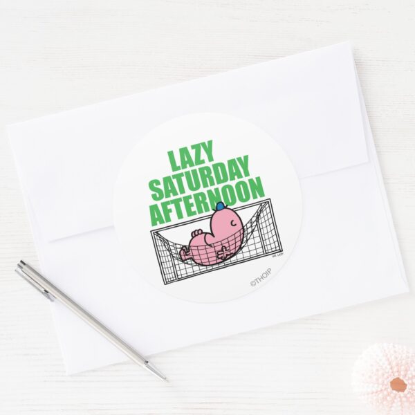 Saturday_Afternoon_With_Mr._Lazy_Classic_Round_Sticker_3 Saturday Afternoon With Mr. Lazy Classic Round Sticker