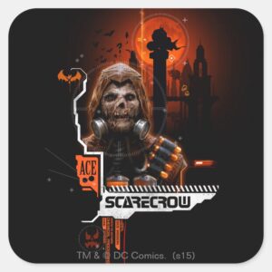 Scarecrow Orange Graphic Square Sticker