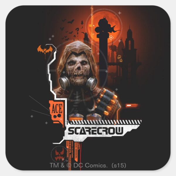 Scarecrow Orange Graphic Square Sticker