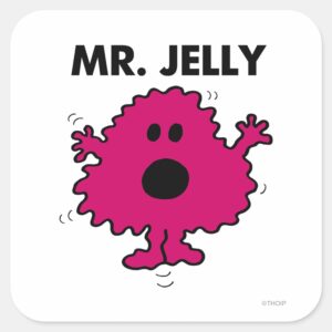 Scared Nervous Mr. Jelly Square Sticker