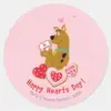 Scooby Doo Happy Hearts Day Classic Round Sticker