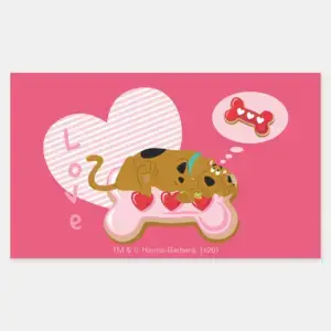 Scooby Doo Heart Decorated Scooby Snacks Rectangular Sticker