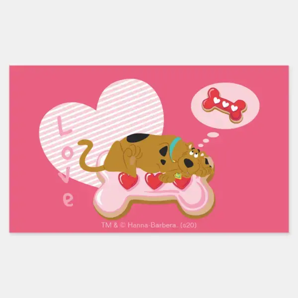 Scooby-Doo_-_Heart_Decorated_Scooby_Snacks_Rectangular_Sticker_1 Scooby Doo Heart Decorated Scooby Snacks Rectangular Sticker