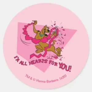 Scooby Doo Im All Hearts For You Classic Round Sticker