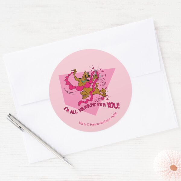Scooby-Doo_-_I'm_All_Hearts_For_You_Classic_Round_Sticker_3 Scooby Doo Im All Hearts For You Classic Round Sticker