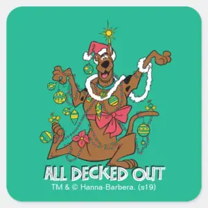 Scooby Doo All Decked Out Square Sticker